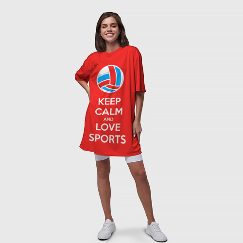 Платье-футболка 3D Keep calm and love sports, цвет 3D печать - фото 5