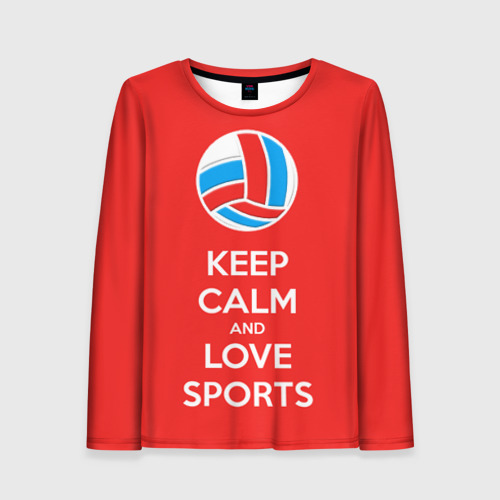 Женский лонгслив 3D Keep calm and love sports