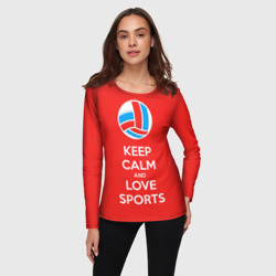 Женский лонгслив 3D Keep calm and love sports - фото 2