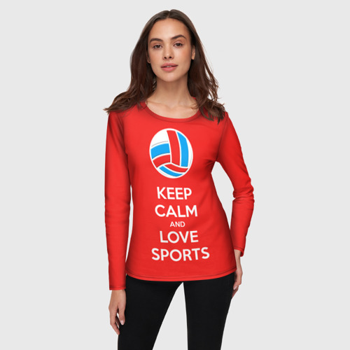Женский лонгслив 3D Keep calm and love sports - фото 3