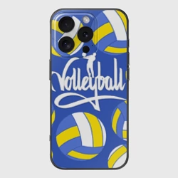Чехол для iPhone 16 Pro Max силиконовый с защитой камеры Волейбольные мячи