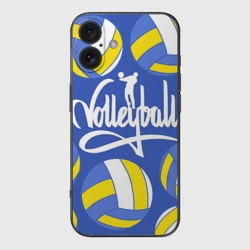 Чехол для iPhone 16 силиконовый с защитой камеры Волейбольные мячи