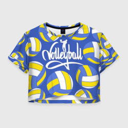 Женская футболка Crop-top 3D Волейбольные мячи
