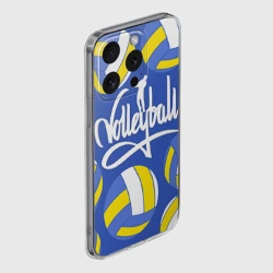 Чехол для iPhone 15 Pro Max силиконовый с защитой камеры Волейбольные мячи - фото 2
