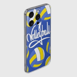 Чехол для iPhone 15 Pro силиконовый с защитой камеры Волейбольные мячи - фото 2