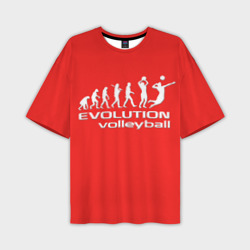 Мужская футболка oversize 3D Эволюция волейболиста