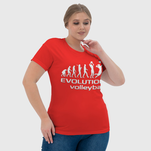 Женская футболка 3D Эволюция волейболиста, цвет 3D печать - фото 6