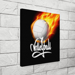 Холст квадратный Волейбольный мяч летит в огне - фото 2
