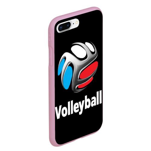 Чехол для iPhone 7Plus/8 Plus матовый Волейбольный мяч  российский триколор, цвет розовый - фото 3