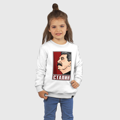 Детский свитшот хлопок Сталин, цвет белый - фото 3