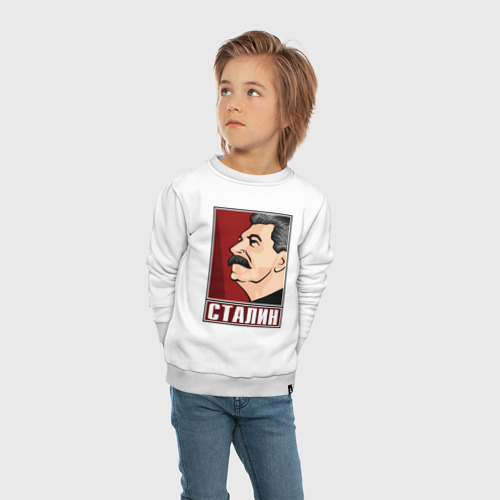 Детский свитшот хлопок Сталин, цвет белый - фото 5