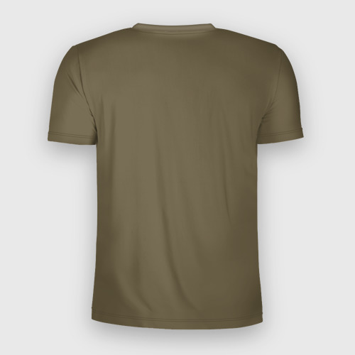 Мужская футболка 3D Slim с принтом Волейбол - удар в прыжке, вид сзади #1