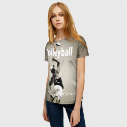 Женская футболка 3D Волейбол - удар в прыжке - фото 2