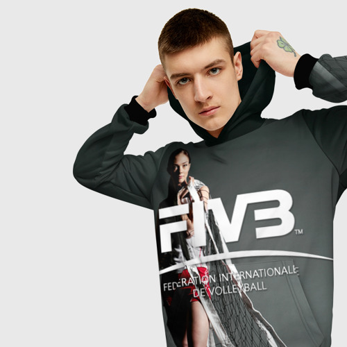 Мужская толстовка 3D Волейбол - Екатерина Гамова FIVB, цвет черный - фото 5