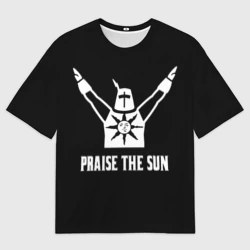 Женская футболка oversize 3D Dark souls praise the sun knight Heida