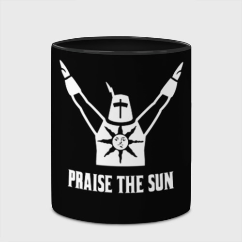 Кружка с полной запечаткой Dark souls praise the sun knight Heida, цвет белый + черный - фото 4