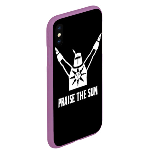 Чехол для iPhone XS Max матовый Dark souls praise the sun knight Heida, цвет фиолетовый - фото 3