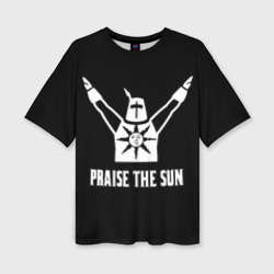 Женская футболка oversize 3D Dark souls praise the sun knight Heida