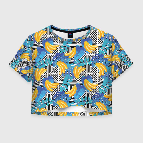 Женская футболка Crop-top 3D Banana pattern, цвет 3D печать