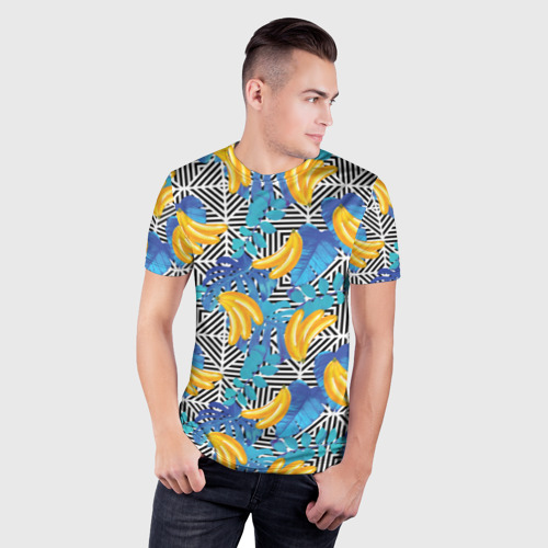 Мужская футболка 3D Slim Banana pattern, цвет 3D печать - фото 3