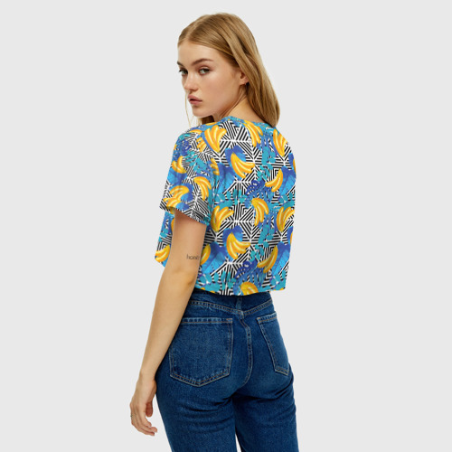 Женская футболка Crop-top 3D Banana pattern, цвет 3D печать - фото 5