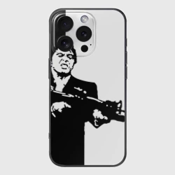 Чехол для iPhone 16 Pro силиконовый с защитой камеры Тони Монтана