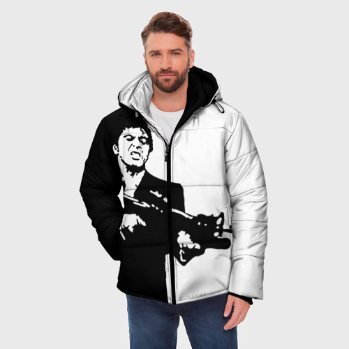 Мужская зимняя куртка 3D Тони Монтана, цвет черный - фото 3