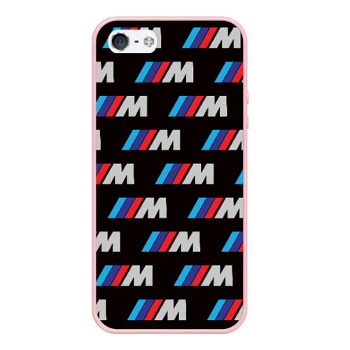 Чехол для iPhone 5/5S матовый BMW M, цвет светло-розовый