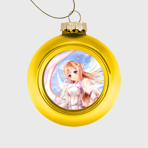 Стеклянный ёлочный шар Asuna anime, цвет золотой
