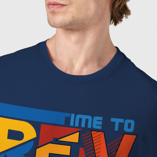 Мужская футболка хлопок Revolution, цвет темно-синий - фото 6