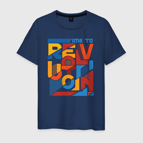 Мужская футболка хлопок Revolution, цвет темно-синий