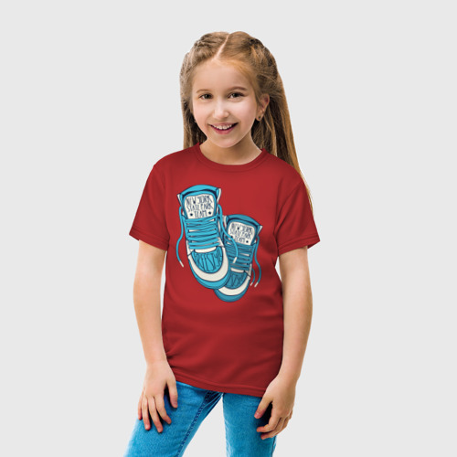 Детская футболка хлопок Sneakers, цвет красный - фото 5