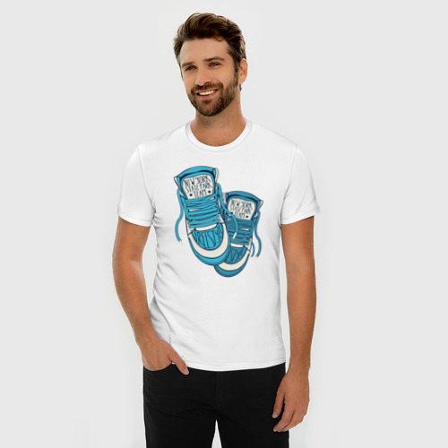 Мужская футболка хлопок Slim Sneakers, цвет белый - фото 3