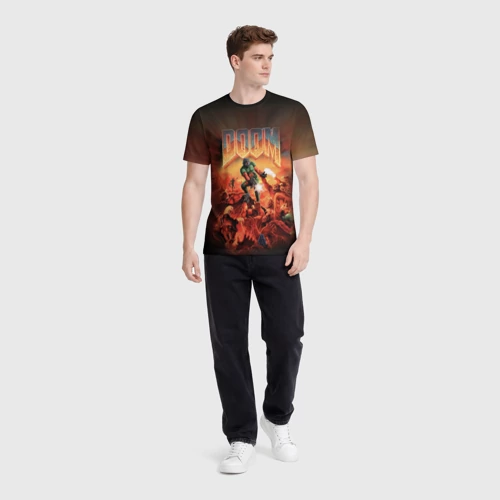 Мужская футболка 3D с принтом Doom 1993, вид сбоку #3