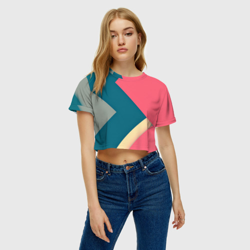 Женская футболка Crop-top 3D Полосы, цвет 3D печать - фото 4