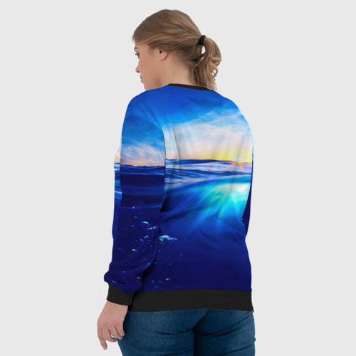 Женский свитшот 3D с принтом Океан, вид сзади #2