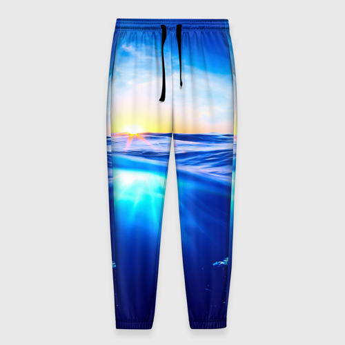 Мужские брюки 3D с принтом Океан, вид спереди #2