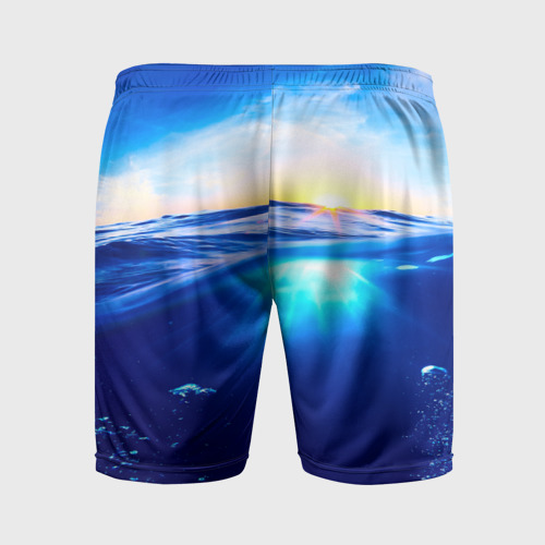 Мужские шорты спортивные Океан, цвет 3D печать - фото 2