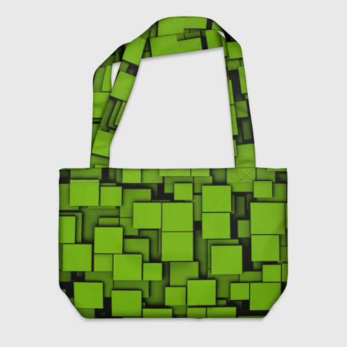 Пляжная сумка 3D Зеленые кубики - фото 2