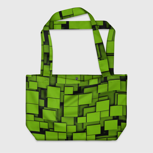 Пляжная сумка 3D Зеленые кубики