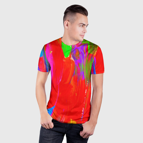 Мужская футболка 3D Slim Абстракция, цвет 3D печать - фото 3