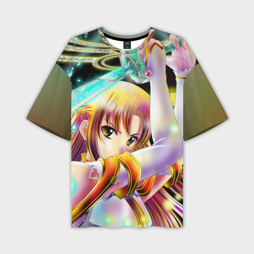 Мужская футболка oversize 3D Яркая Асуна. Sword Art Online, цвет 3D печать