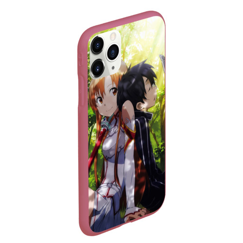 Чехол для iPhone 11 Pro Max матовый Sword Art Online, цвет малиновый - фото 3