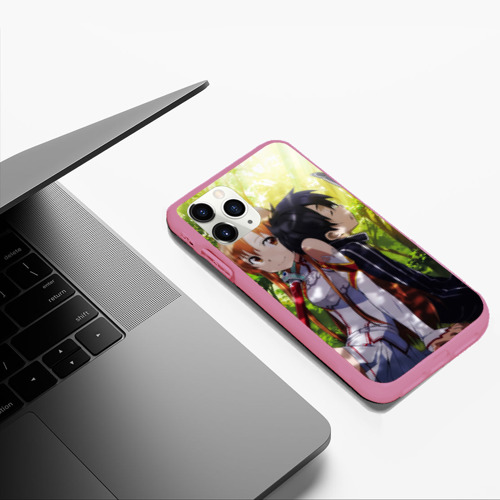 Чехол для iPhone 11 Pro Max матовый Sword Art Online, цвет малиновый - фото 5