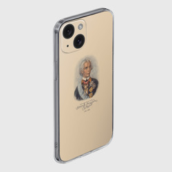 Чехол для iPhone 15 силиконовый с защитой камеры Портрет Александр Суворов - Генералисимус - фото 2