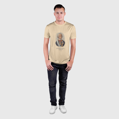 Мужская футболка 3D Slim Портрет Александр Суворов - Генералисимус, цвет 3D печать - фото 4