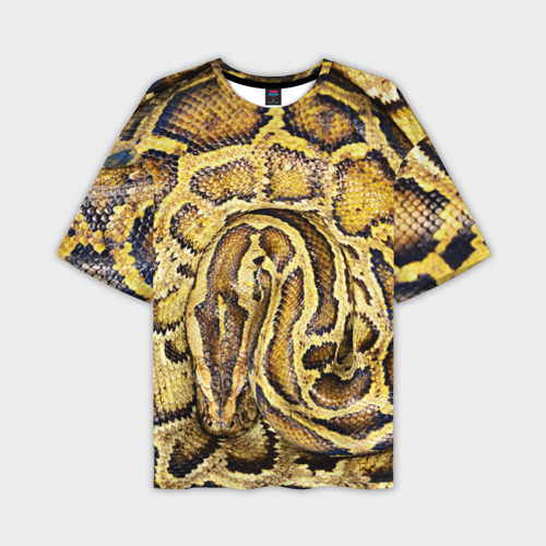Мужская футболка oversize 3D Змея, цвет 3D печать