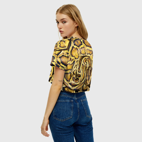 Женская футболка Crop-top 3D Змея, цвет 3D печать - фото 5