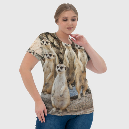 Женская футболка 3D с принтом Сурикаты, фото #4
