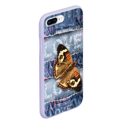 Чехол для iPhone 7Plus/8 Plus матовый Бабочка крапивница на джинсовой ткани - фото 2